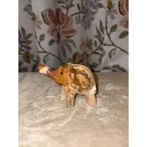 Hand Carved Natural Stone Marble Elephant Figurine